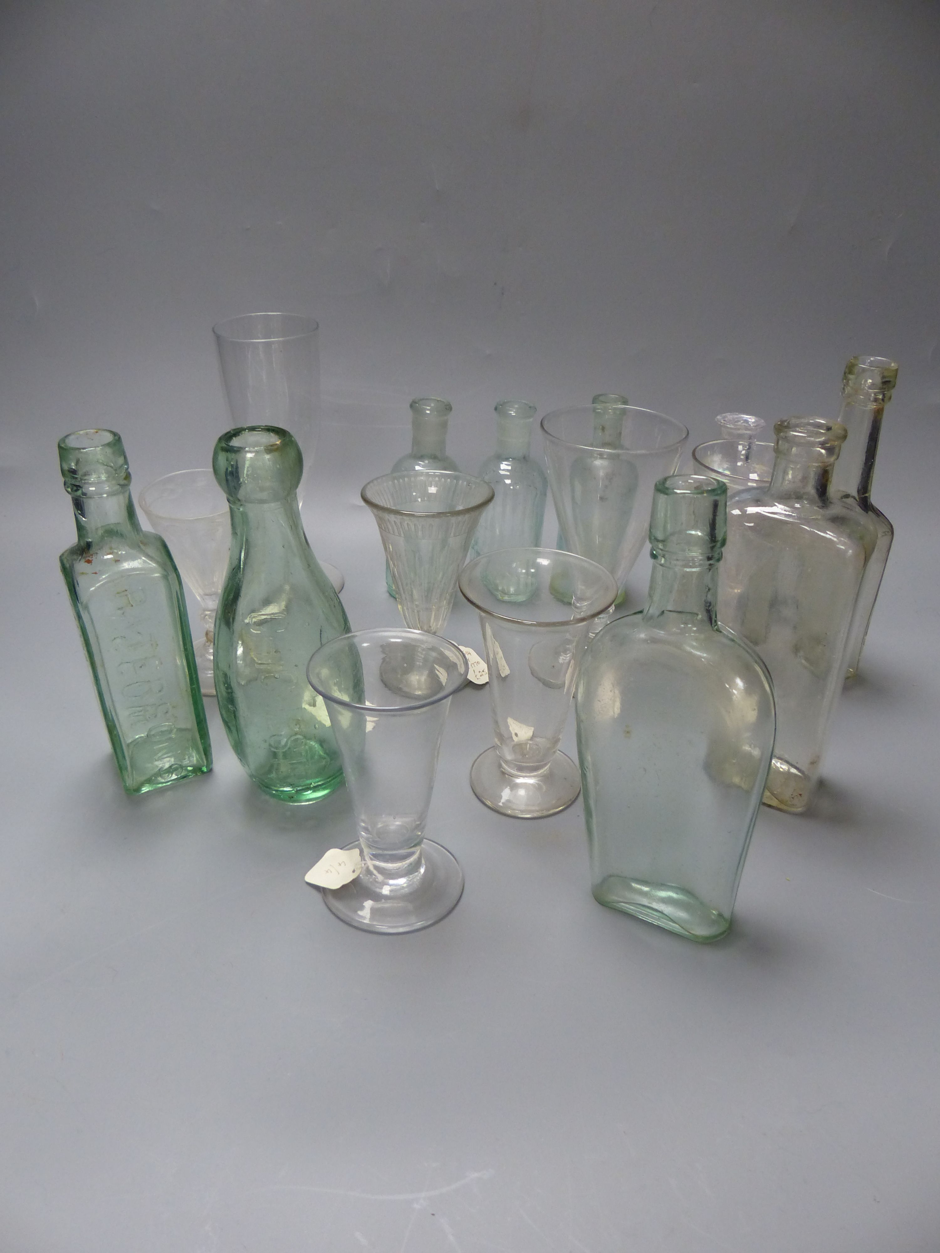 A collection of glasses and bottles, 19th century and later